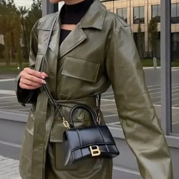 12th Tribe Jackets & Blazers - 12th Tribe x The Salty Blonde Lotus Vegan Leather Jacket S Olive